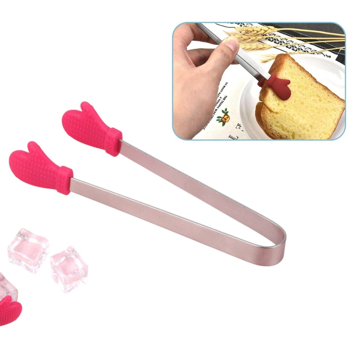 Cute Stainless Steel Tong with Silicon "Gloves"
