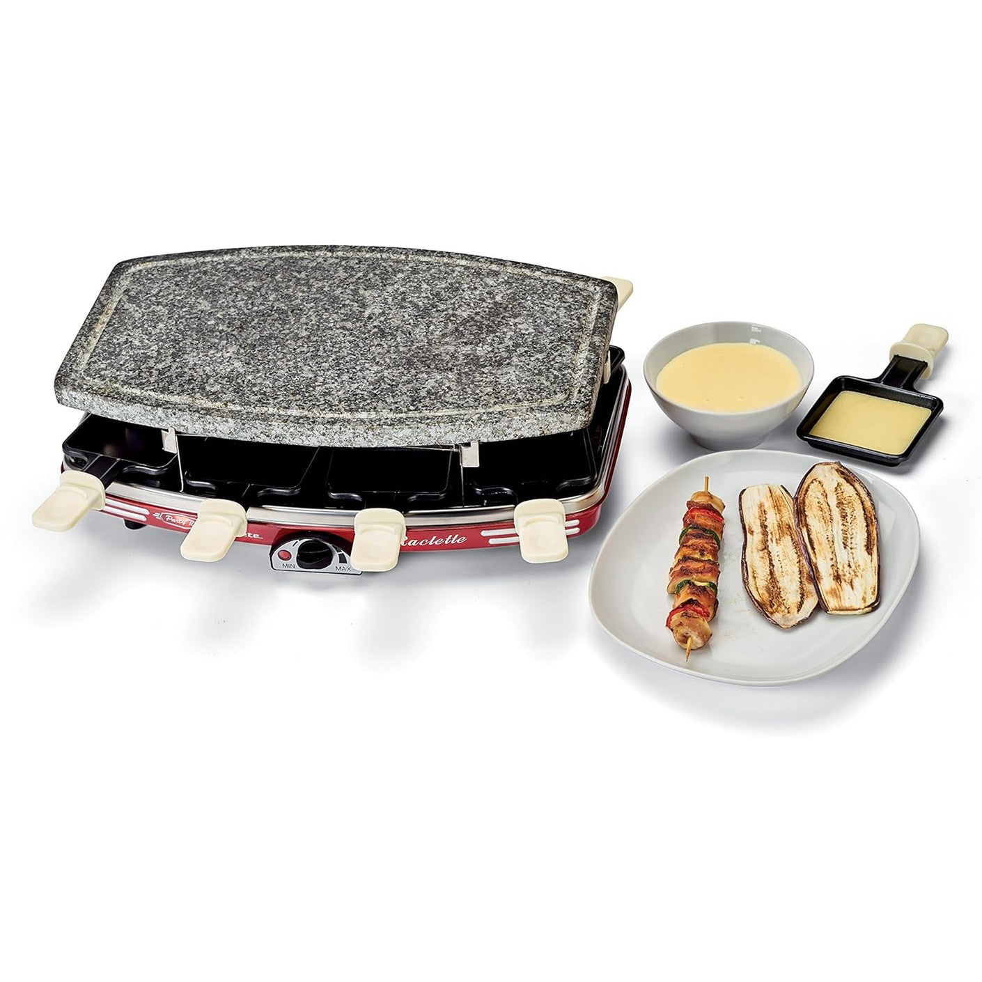 Ariete 794 Fondue Machine Raclette stone-794, red