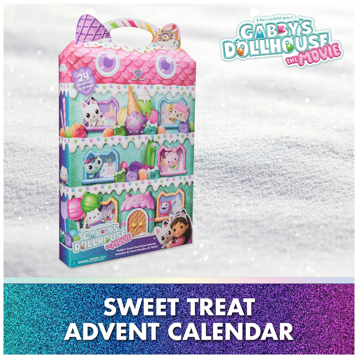 Gabby's Dollhouse: The Film Advent Calendar 2025 Cute Winter Surprise, 24 Surprise Toys with Gabby Figure, Cat Friends & Accessories, for Children from 3 Years - Medaid International