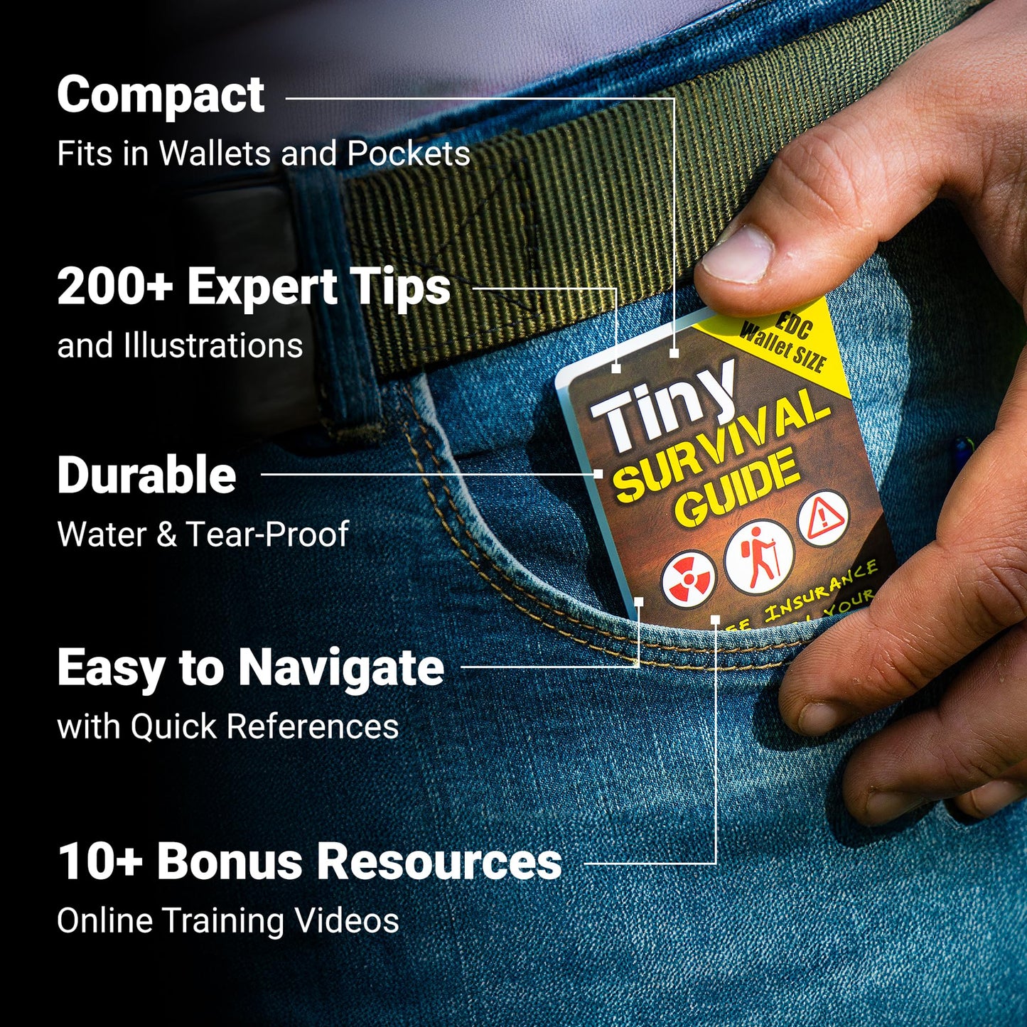 Tiny Survival Guide: A Life Insurance Policy in Your Pocket - The Ultimate “Survive Anything” Everyday Carry: Emergency, Disaster Preparedness Micro-Guide, 5-Pack