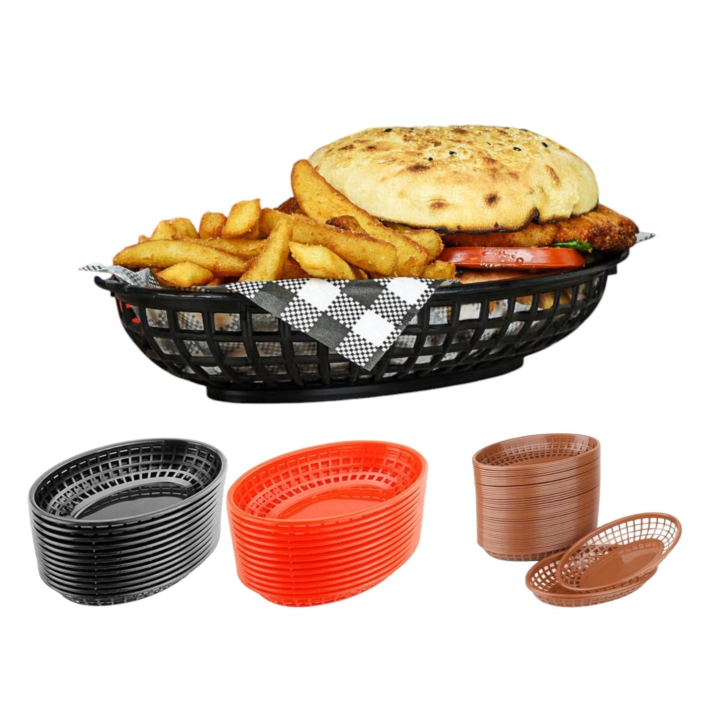 Oval plastic fries basket