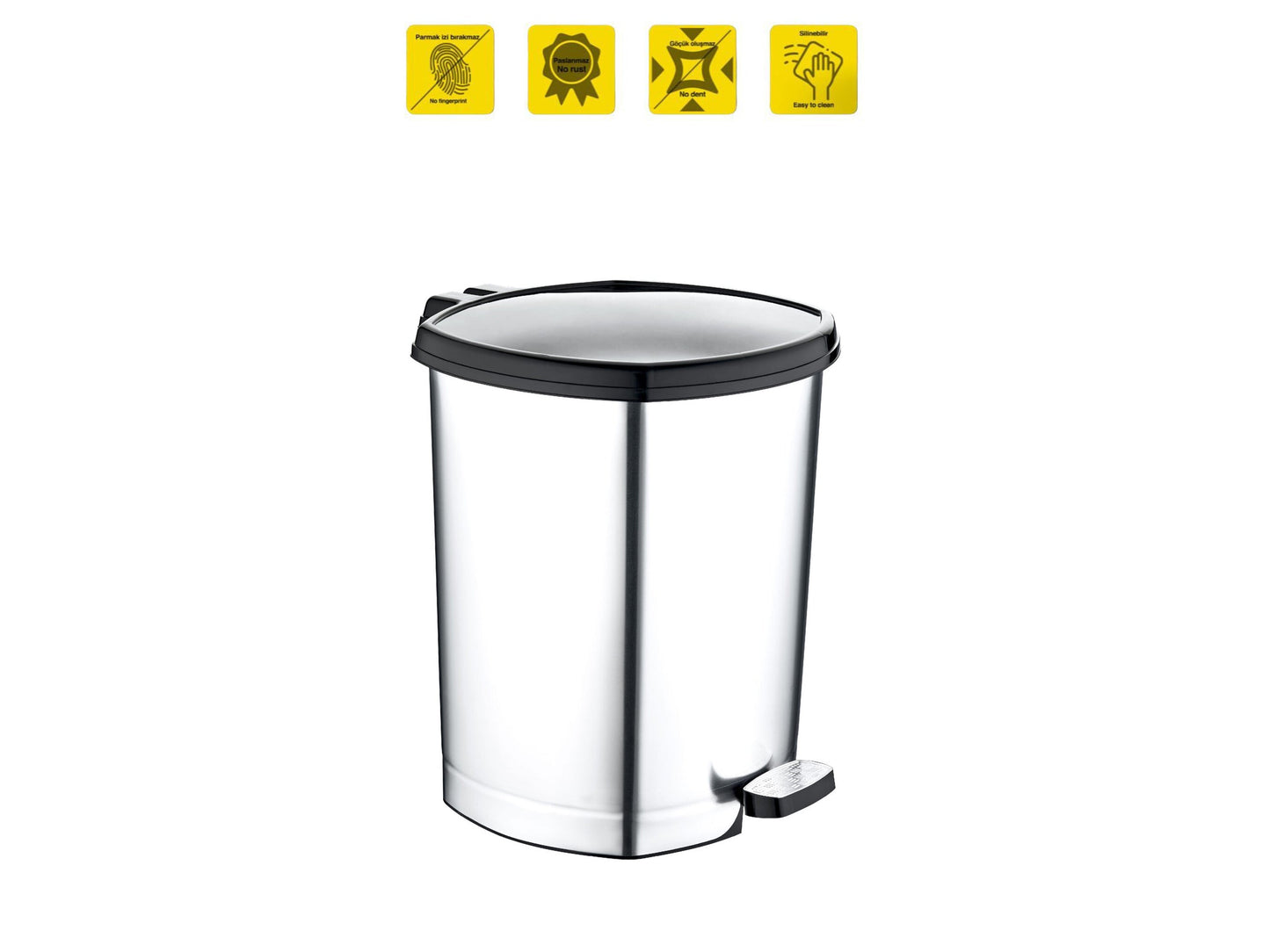 Metallic Color Plastic Pedal Dustbin 11L