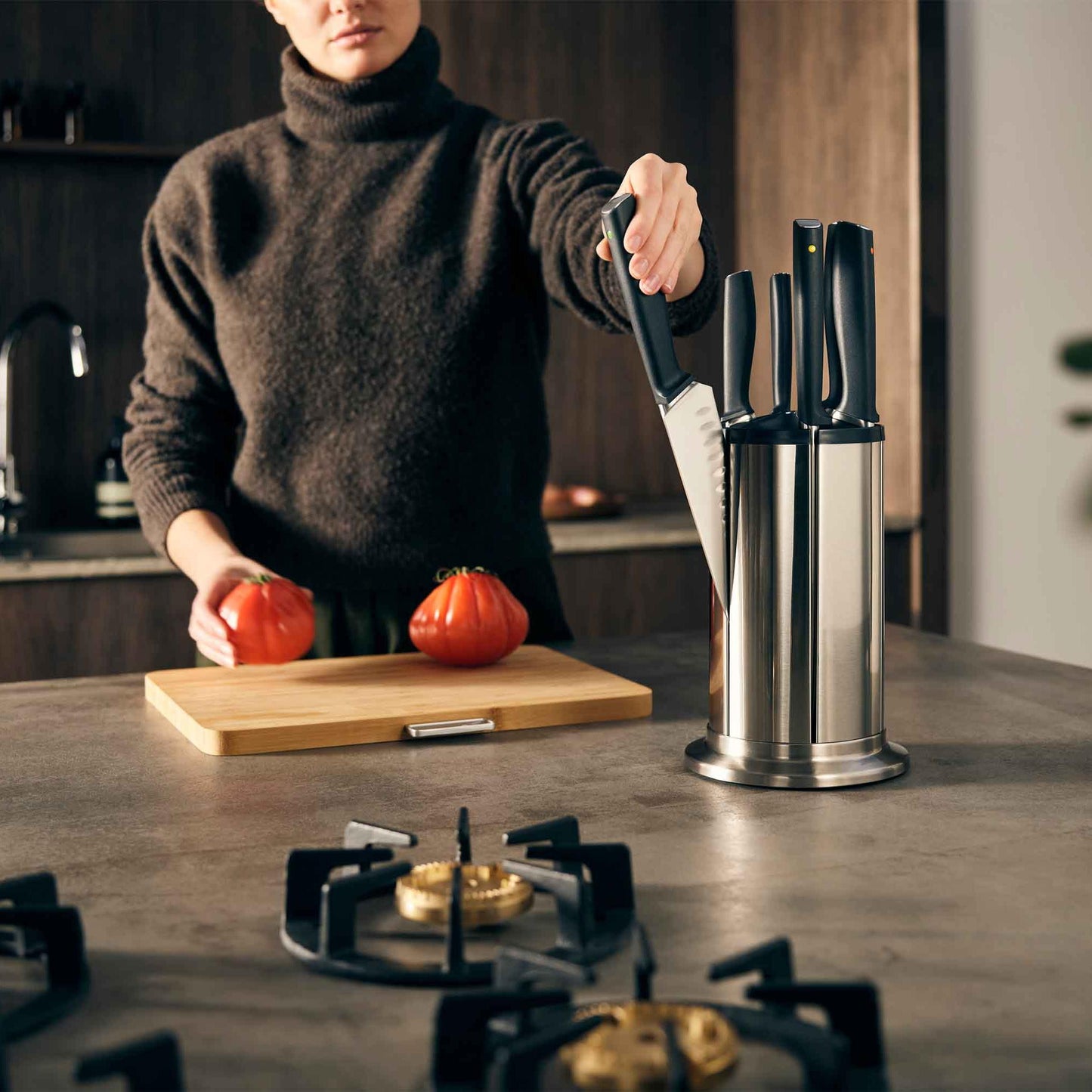 Joseph Joseph Knife Set with Rotating Storage Stand, 7-Piece – Stainless Steel
