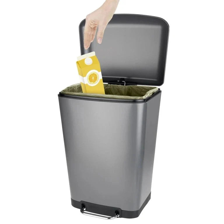 Pedal Bin Studio, Easy-Close, Gray 30 liters by Wenko -Germany