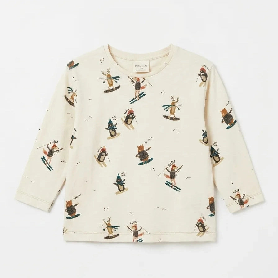 Zara Boy's Beige Printed Blouse | Zara In Lebanon