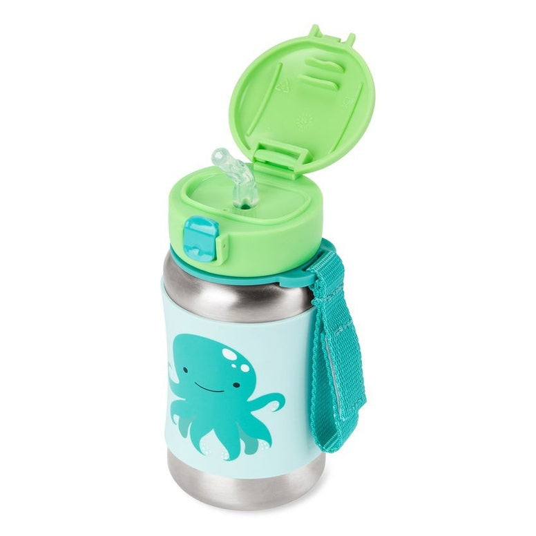 Zoo Stainless Steel Straw Bottle, Octopus