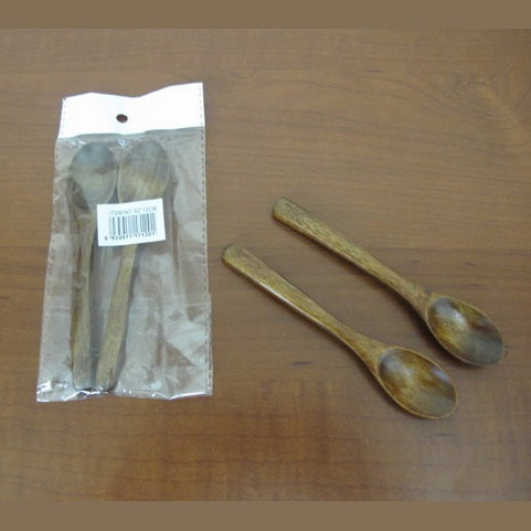 Set of 2 small wooden Spoons for salt sugar or spices