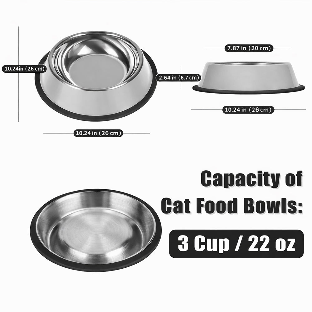 26cm Non-Slip Stainless Steel Dog Bowls