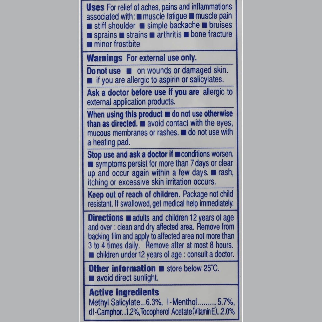 Salonpas Patch Large 2 Patches (13cm X 8.4cm)