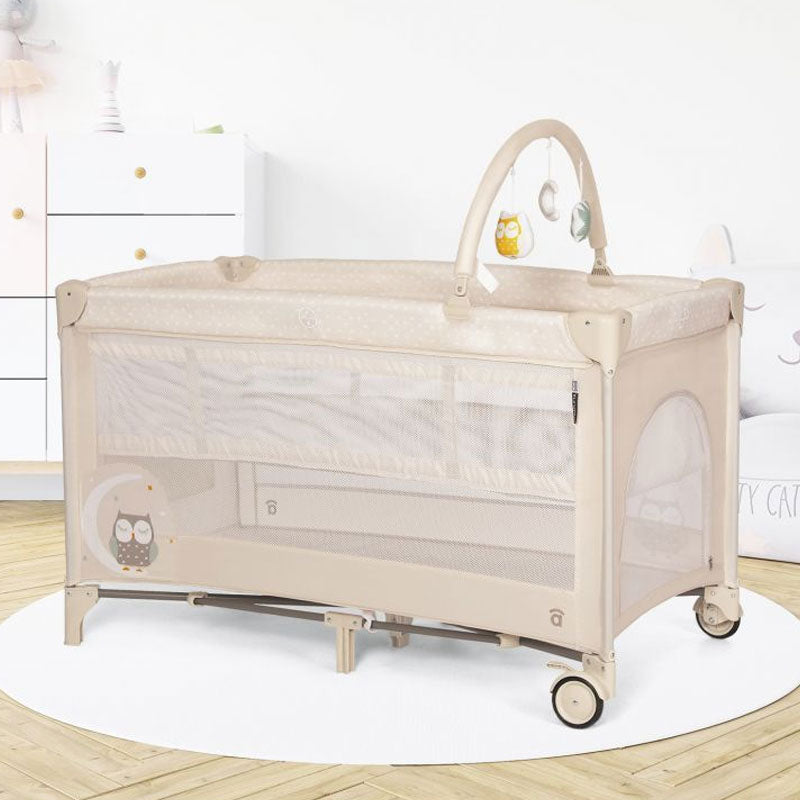 Asalvo - Travel Cot Complet Duo - Baby Owl - Light Beige