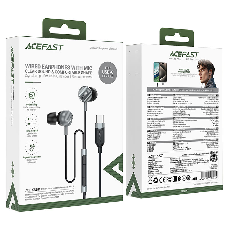 AceFast USB-C Wired Earphones L6