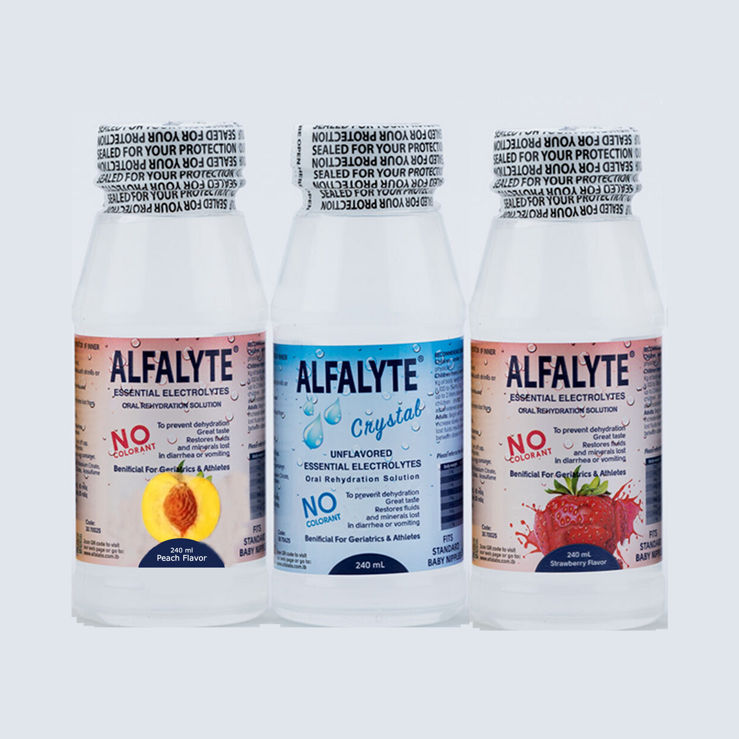 Alfalyte Variety Pack: Peach + Crystal + Strawberry - Medaid - Lebanon