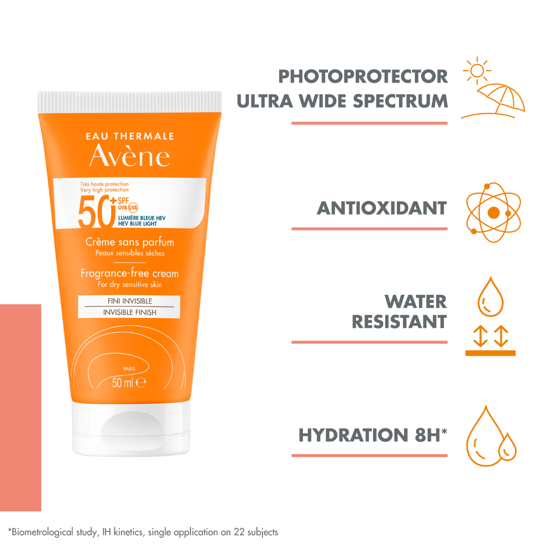 Fragrance-free cream SPF50+ Sunscreen 50ml For Dry Sensitive Skin Buy One Get One