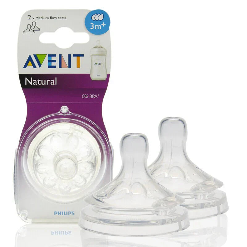 Avent - 2 Natural Teats 2.0 Medium 3 Holes - 3m+