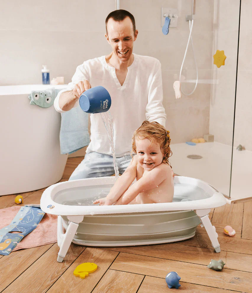 BabyMoov - Foldable Bath Tub - Blue/White