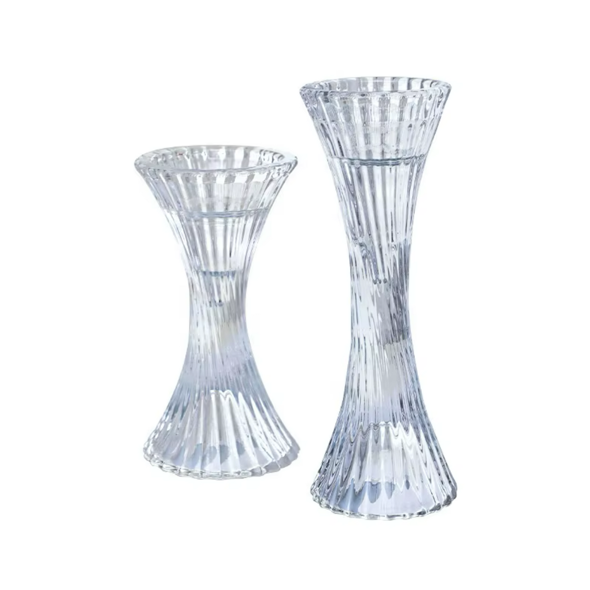 2 PCs Tall Crystal Candle Holder Set