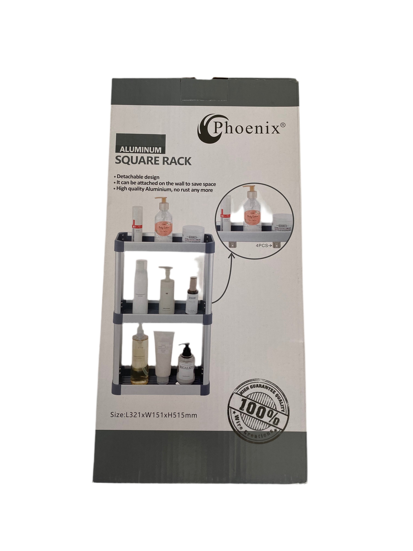 Phoenix, 3 Tiers Aluminium Square Rack