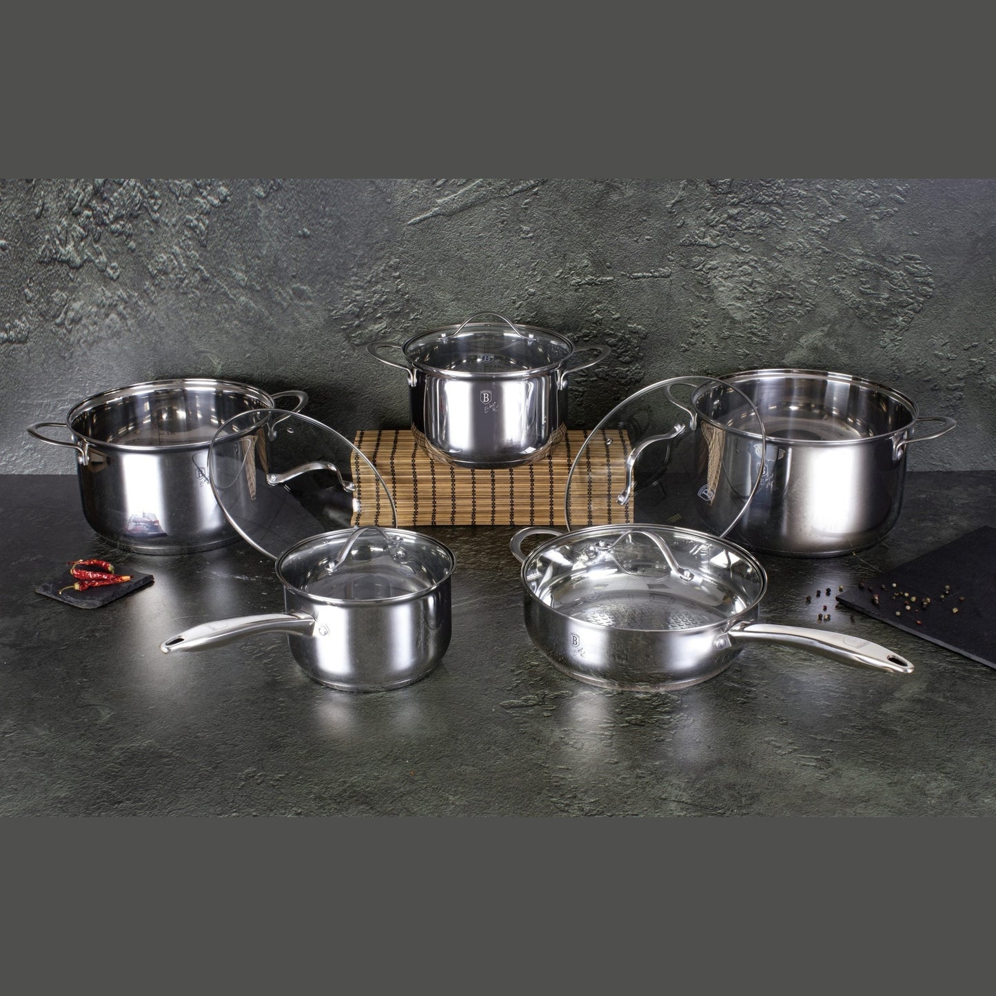 10 pcs cookware set, Silver Jewelry Collection