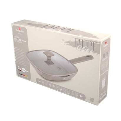 Grill pan with lid, 28 cm, Taupe
