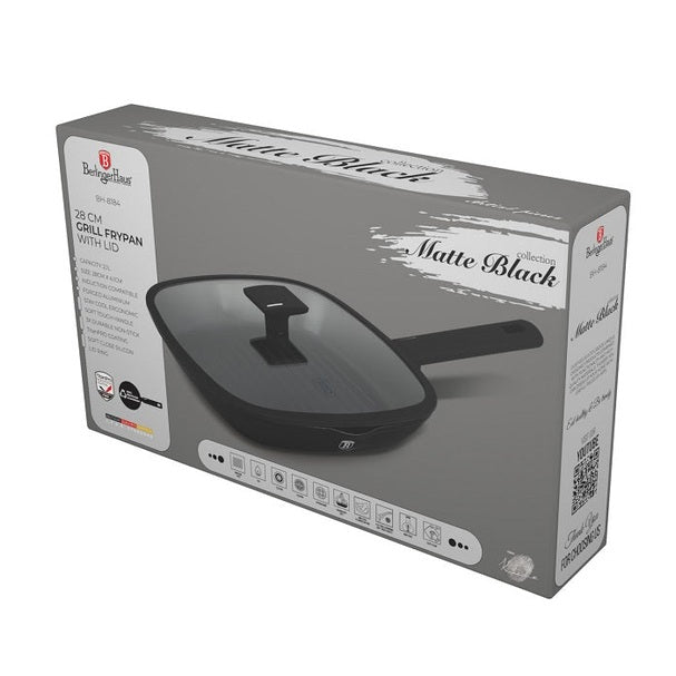 Grill pan with lid, 28 cm, Black Matt
