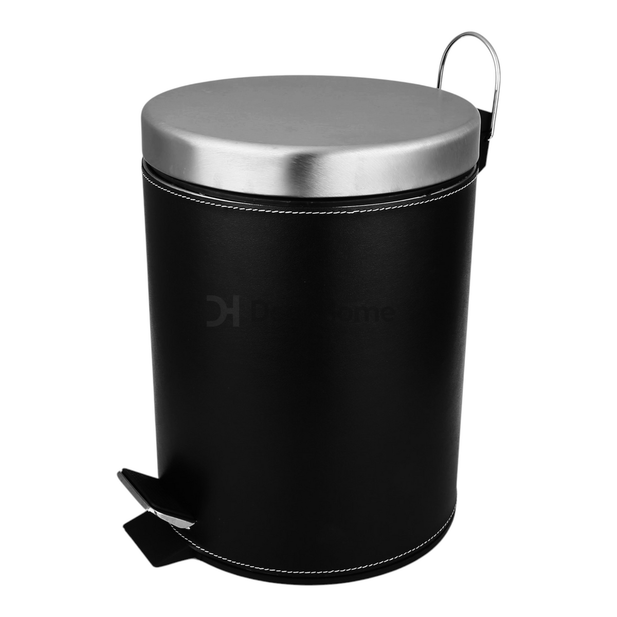 Black Leather 5L Pedal Bin
