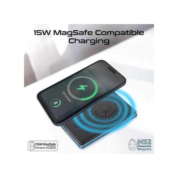 Promate Blade-5 Ultra-Slim Aluminum Crafted MagSafe Compatible Wireless Charging PowerBank