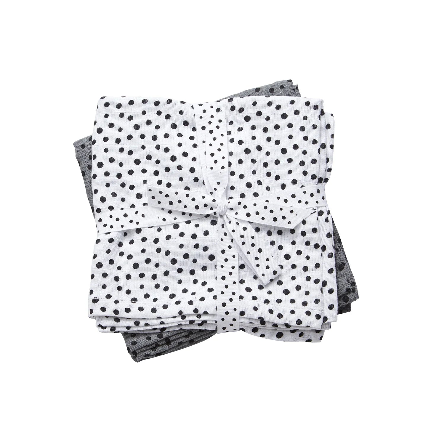 Done By Deer Burp Cloth 2 Pack Happy Dots Grey White