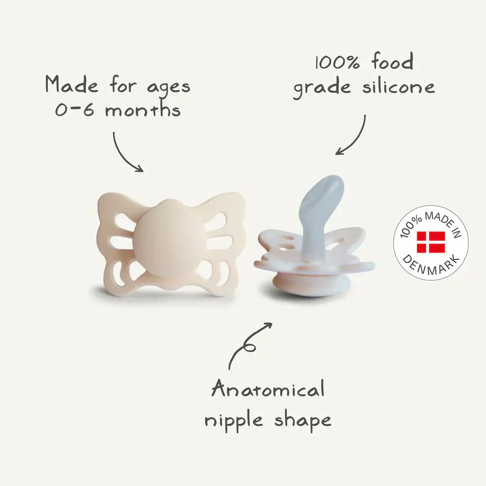 FRIGG Butterfly Silicone Pacifier 0-6M 1-Pack Cedar