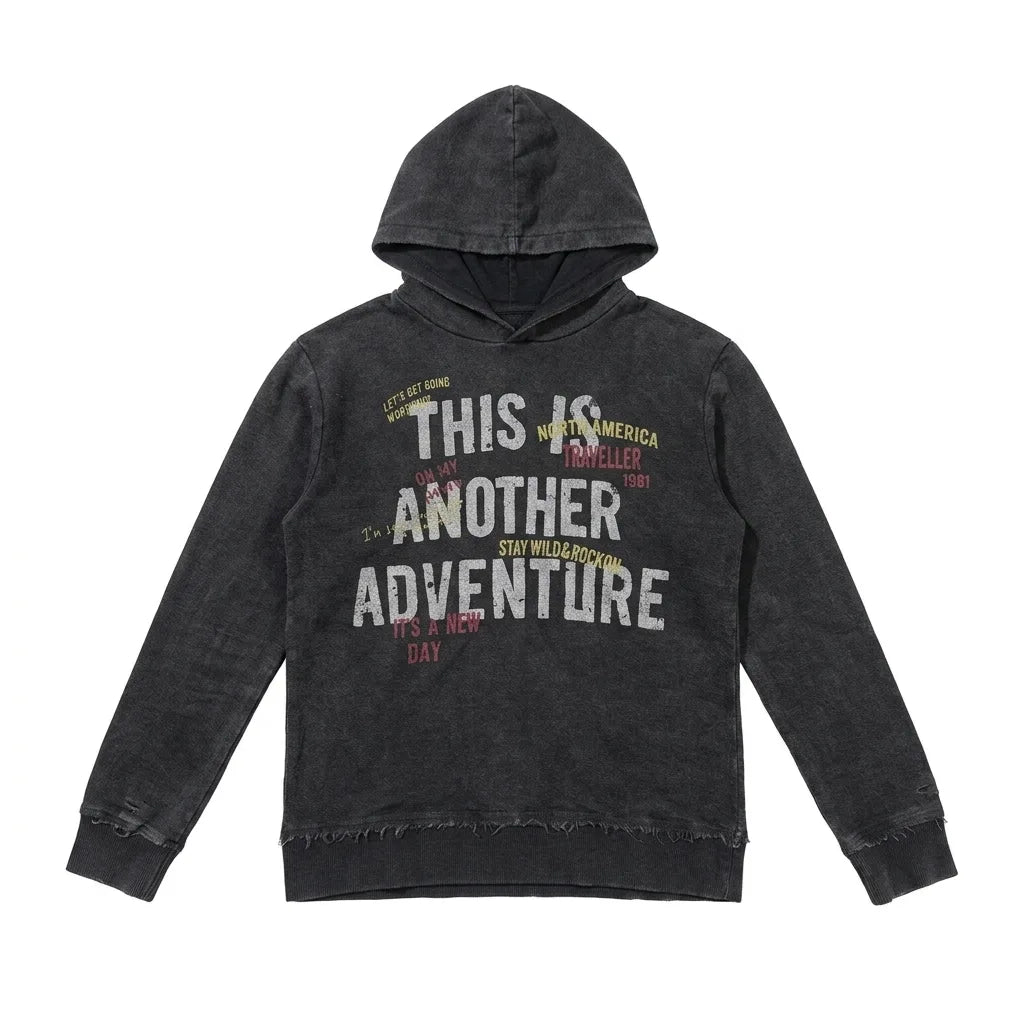 Zara Boy's Washed Black Graphic Hooded Blouse | Zara In Lebanon