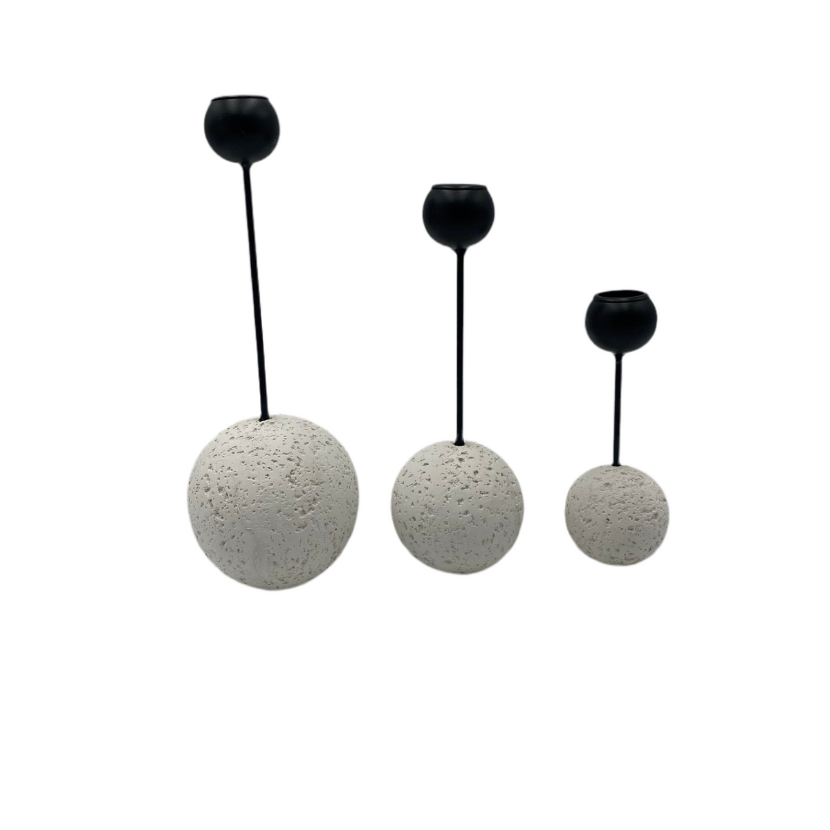 3 PCs Sculpture Candle Holder Set