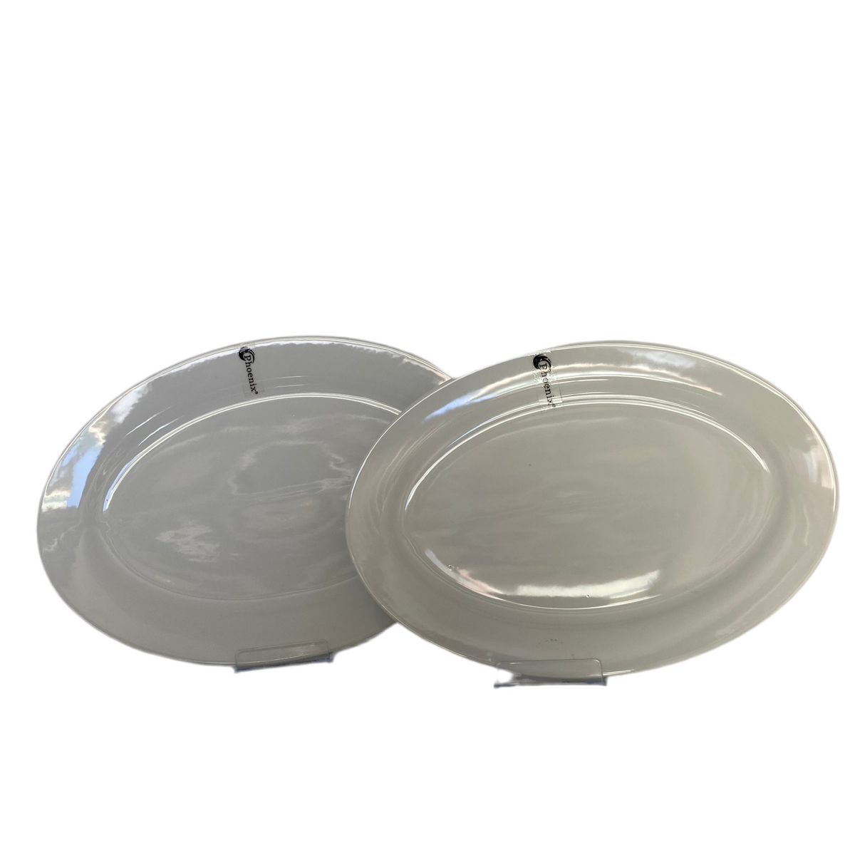 Phoenix,White Porcelain Oval Flat Plate