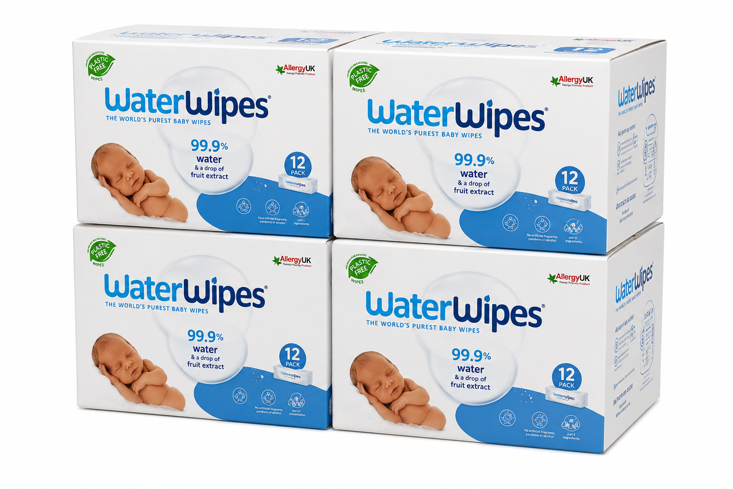WaterWipes Baby Wipes Original Big Savings Bundle (4 Value Packs)