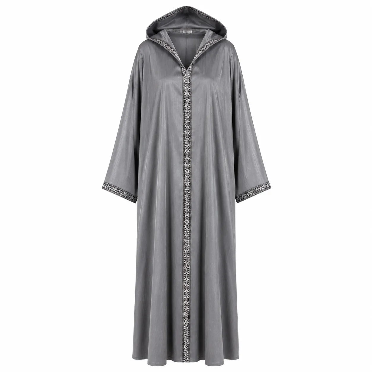 Jasmine Women's Grey Open Hooded Abaya | Jasmine In Lebanon