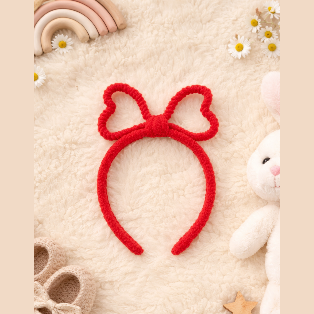 Heart-Shaped Plush Headband – Soft & Playful Style
