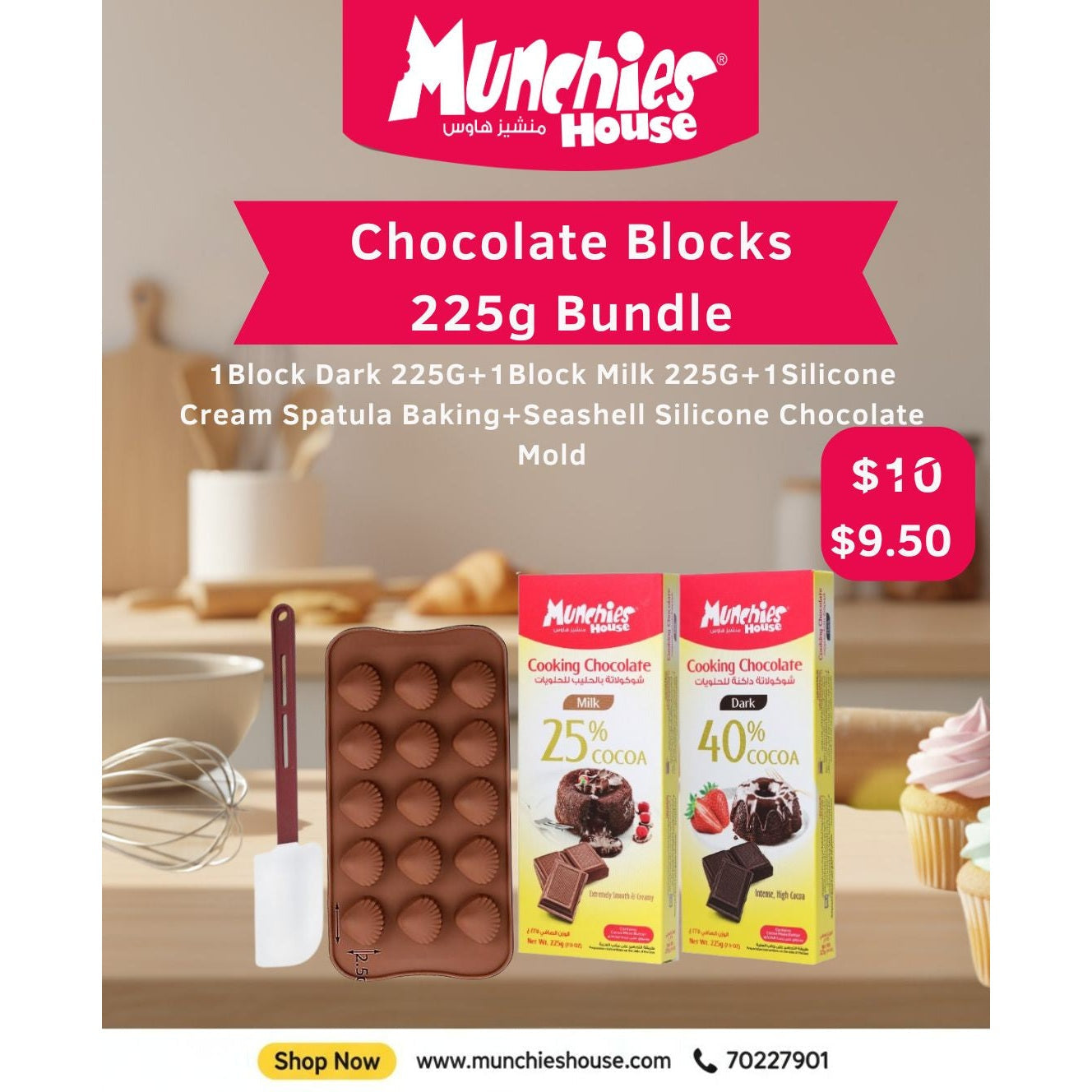Chocolate Blocks 225g Bundle - Assorted Flavors & Accessories