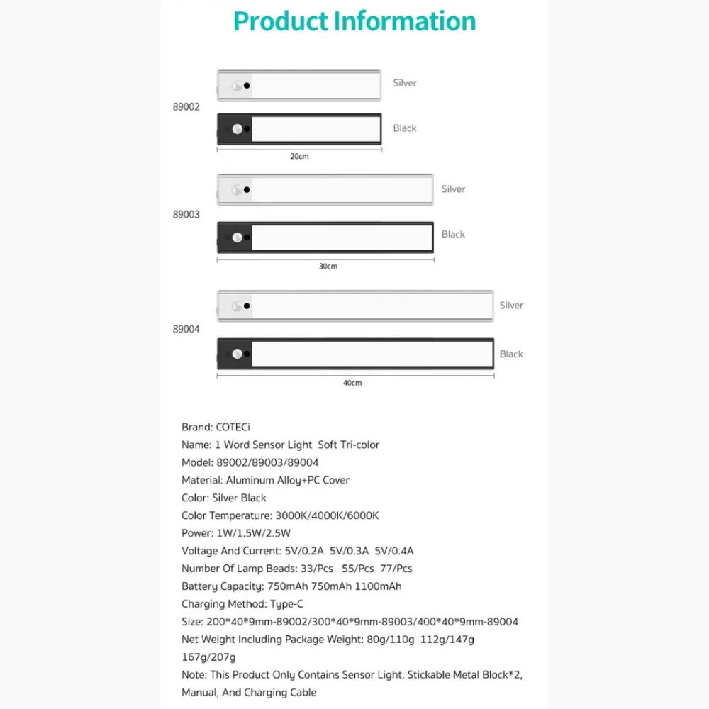 Coteci Sensor Light 40cm Motion LED
