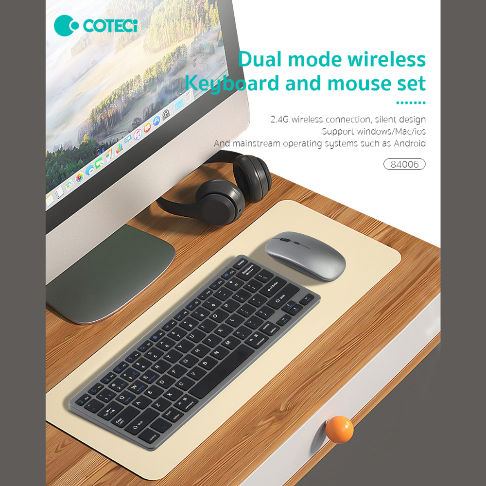 Coteci Dual Mode Wireless Mouse & Keyboard Set