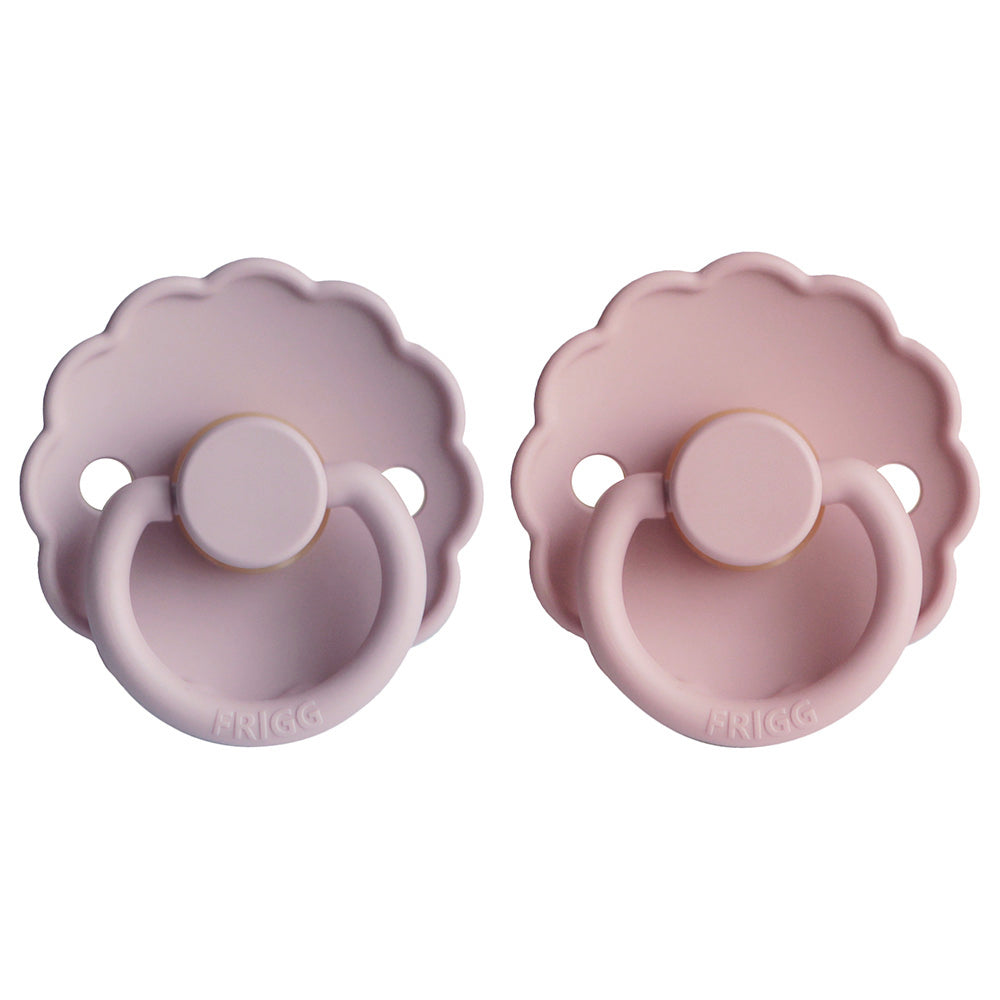 FRIGG Daisy Latex Pacifier 0-6M 2-Pack Pink/Soft Lilac
