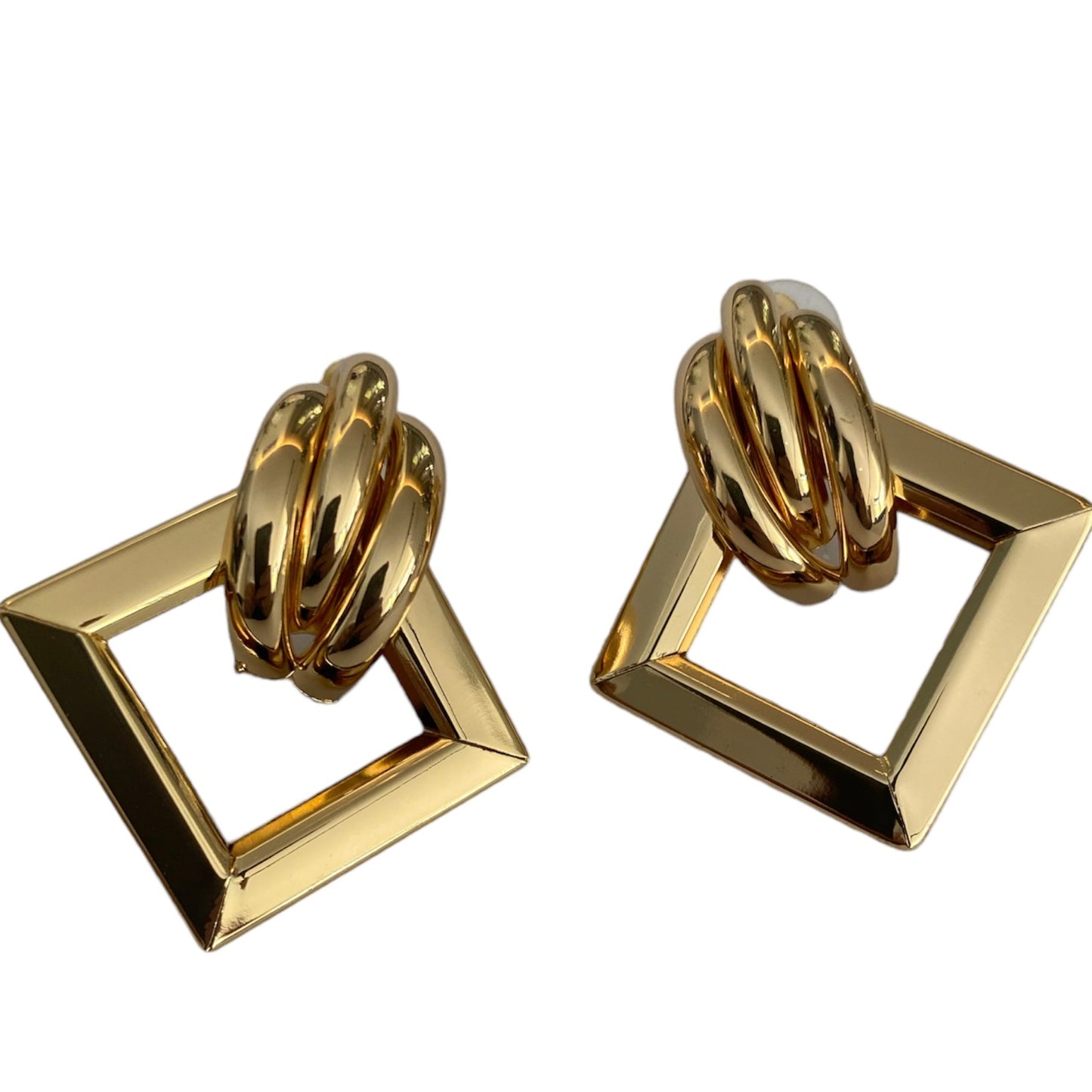 Square gold earrings accessory #4020 - Medaid International