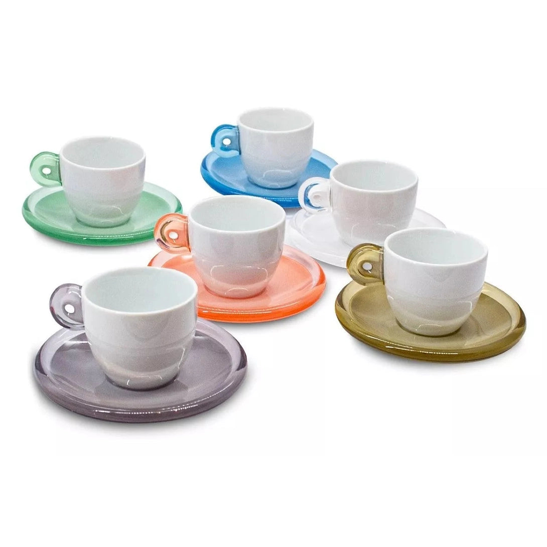 Guzzini Set 6 Espresso Cups With Saucers Gocce