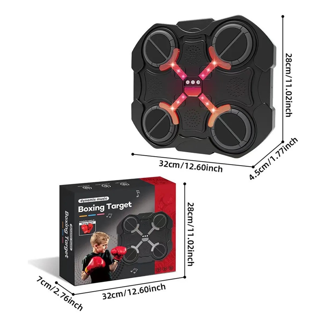 4 Target Music Boxing Machine Led Touch Screen Wireless Boxing Target