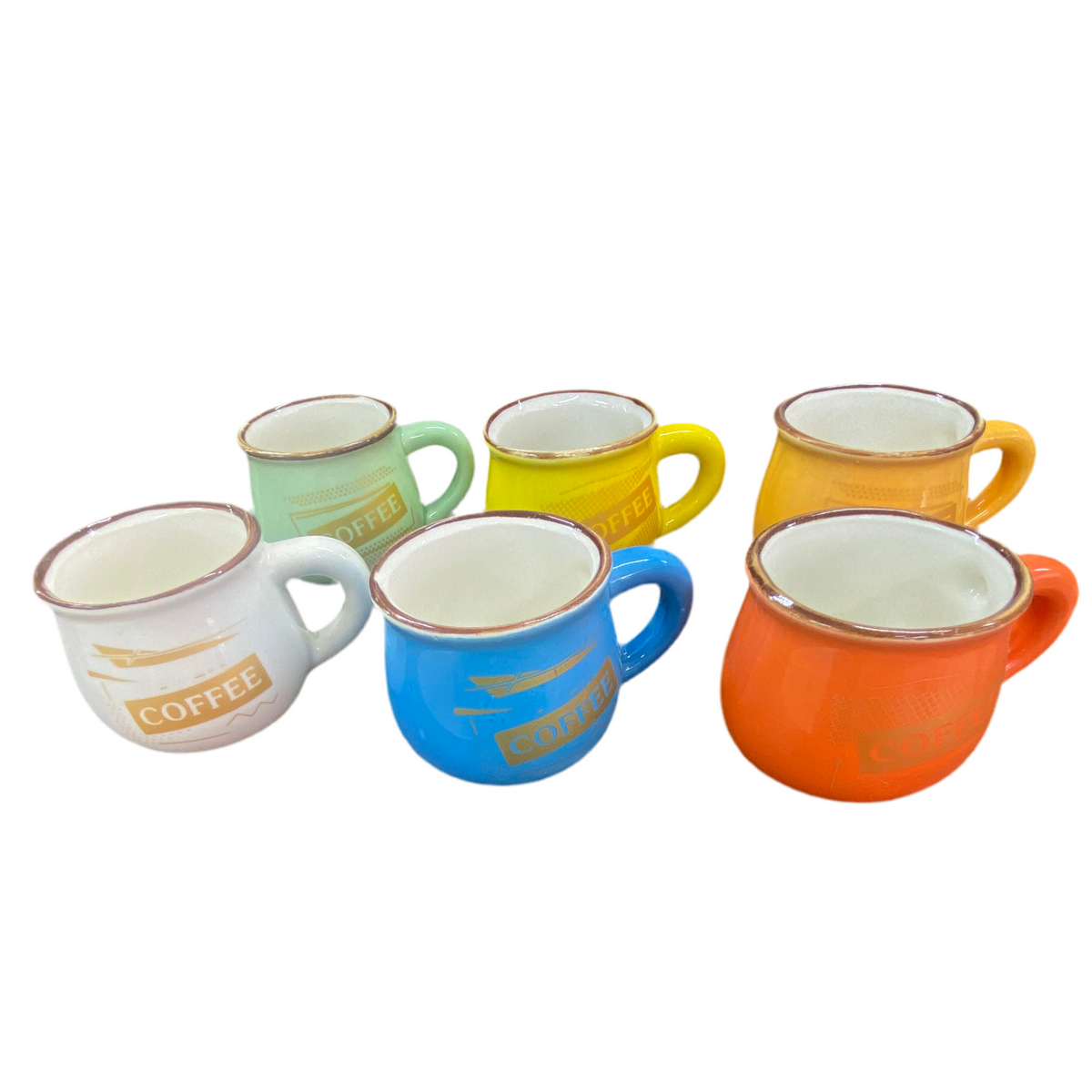 6 Pcs Colored Coffee Cups Set