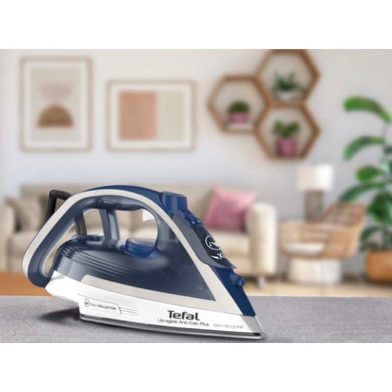 Tefal FV5820G0 iron Ultraglide+ – Gamay Silver Premium White Heatshield 2800W – 45g/min – 210 g/min – Durilium airglide anti scale collector Auto Off