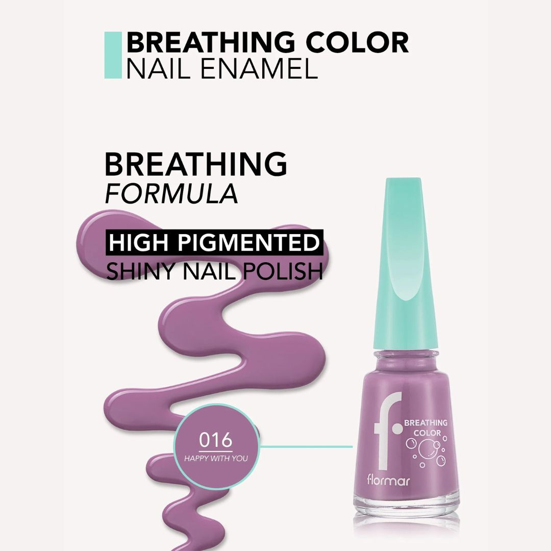 Flormar Breathing Color Nail Enamel 016 Happy With You Nail Polish