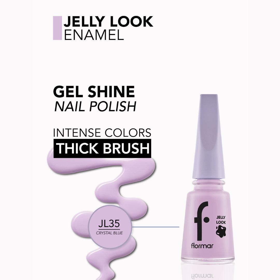 Flormar Jelly Look Nail Enamel JL35 Crystal Blue Nail Polish