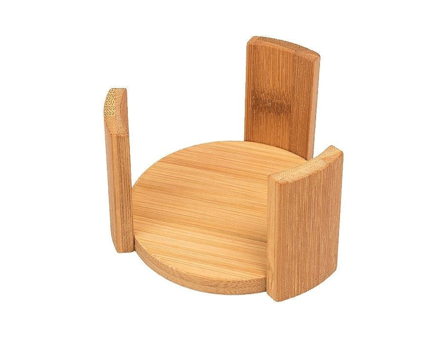 Set of 6 Pcs Bamboo Coaster With Stand