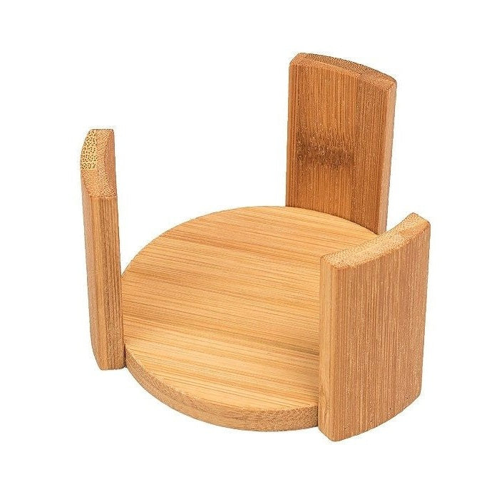 Set of 6 Pcs Bamboo Coaster With Stand