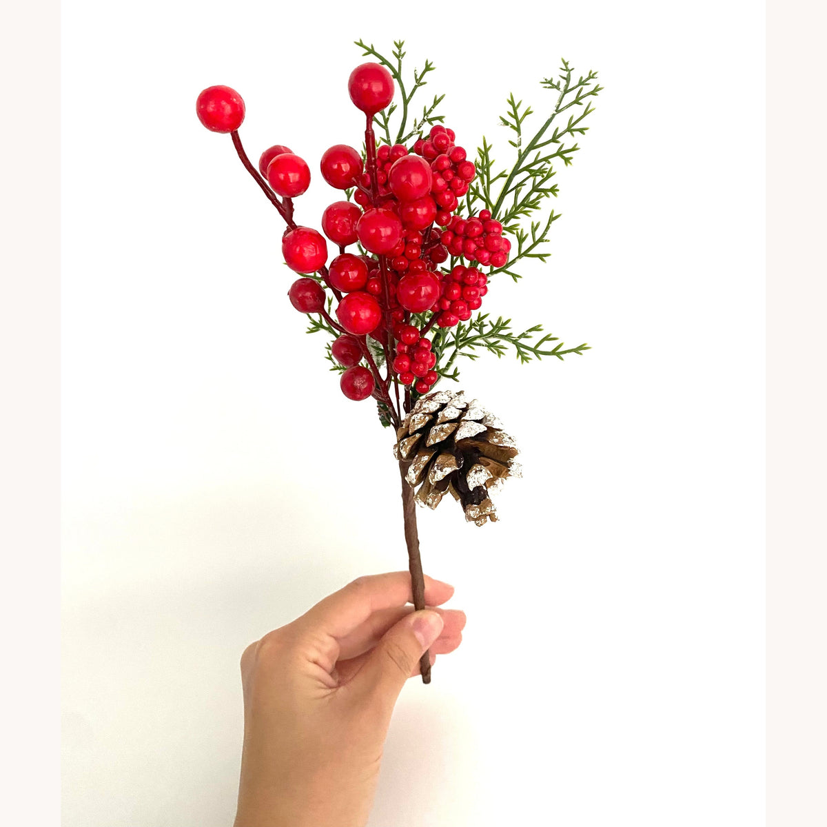 Christmas Decoration - Iced Berry & Pine Cone Floral Pick