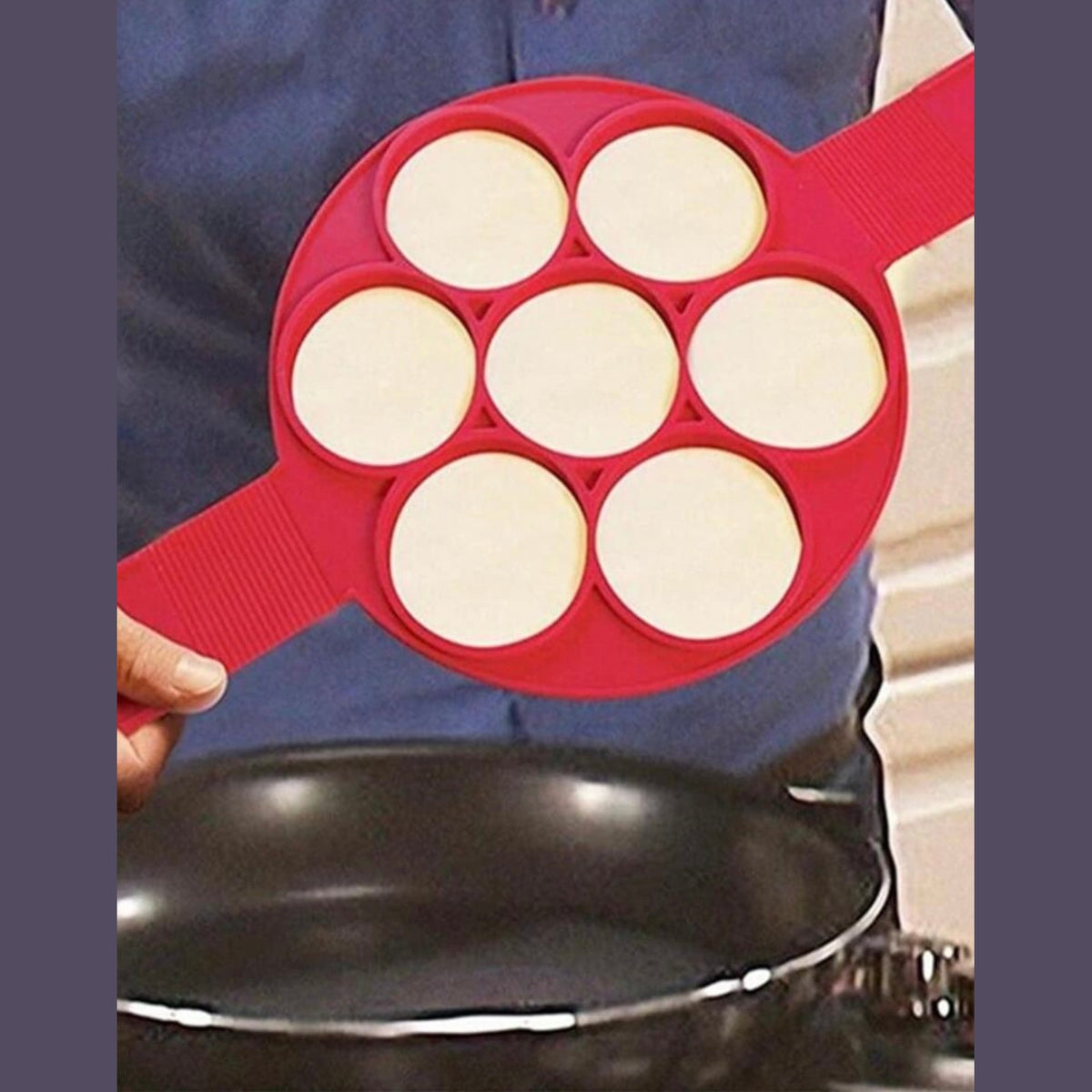 Silicone Pancake & Egg Ring Mold – 7-Slot Non-Stick Cooking Ring