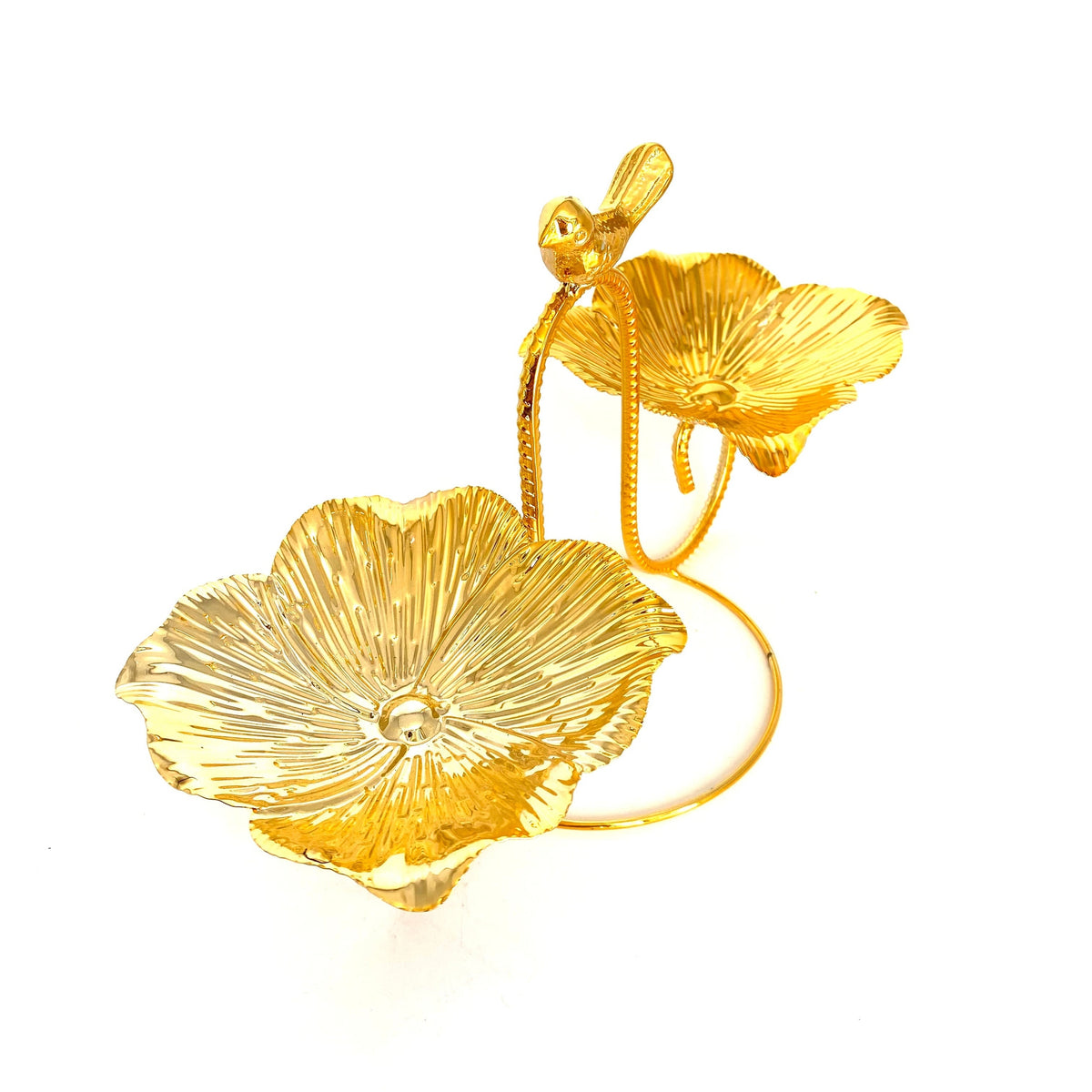 2 Tiers- Golden Stainless Steel Serving Platter